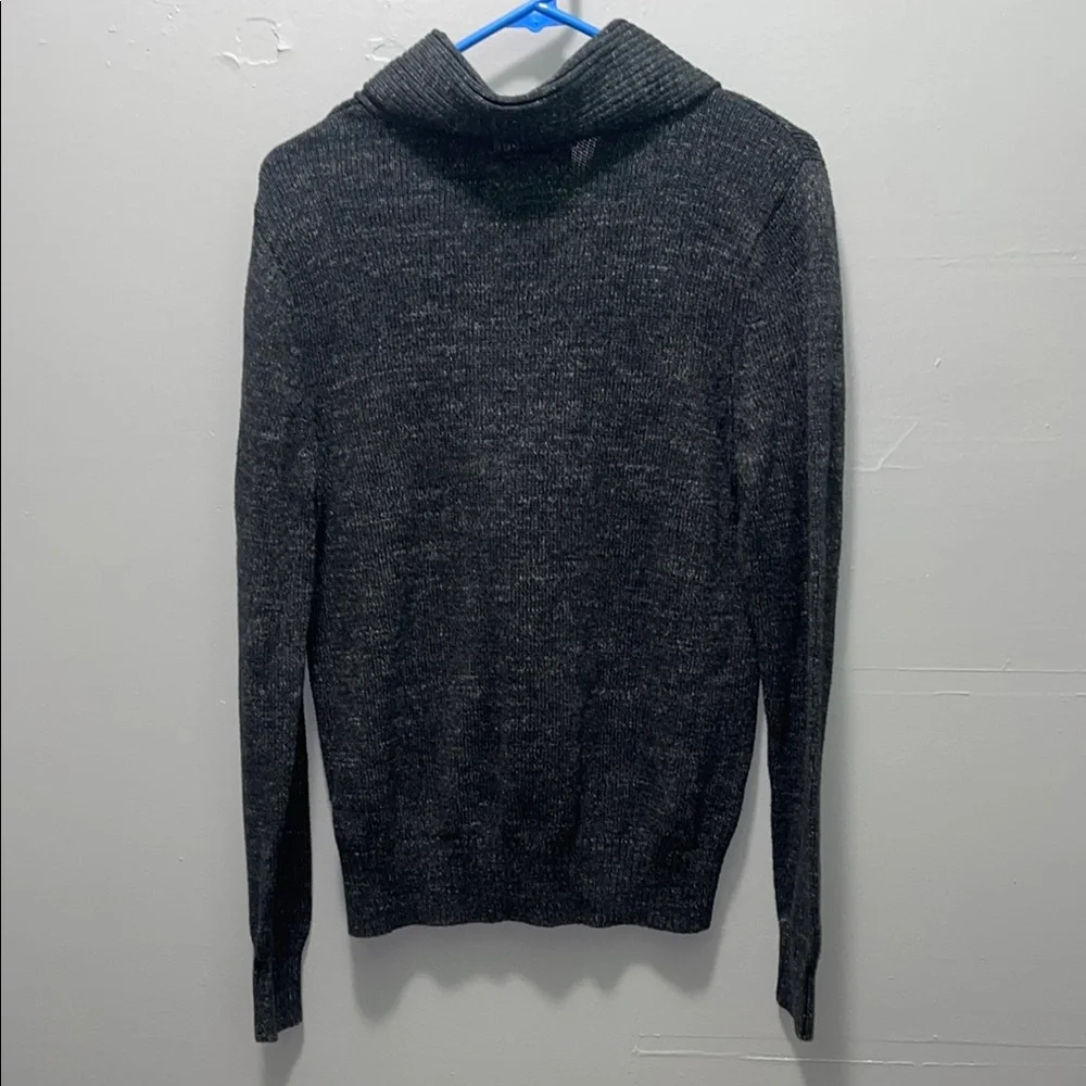 Urban Pipeline -Gray Turtleneck Sweater with Textured Finish